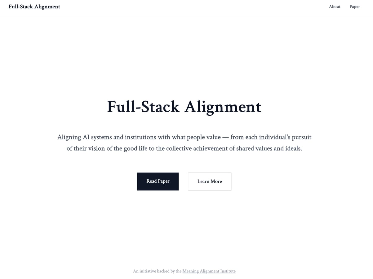 Full-Stack Alignment: Co-Aligning AI and Institutions with Thick Models of Value